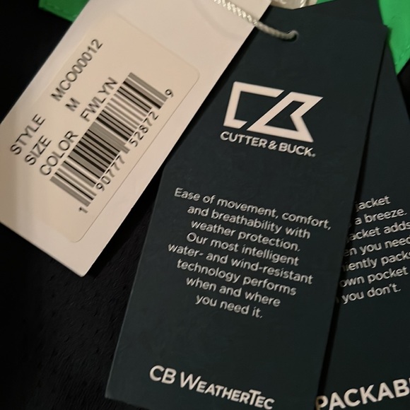 NWT Men's Cutter & Buck WeatherTec Packable Wind Shirt - Picture 6 of 9